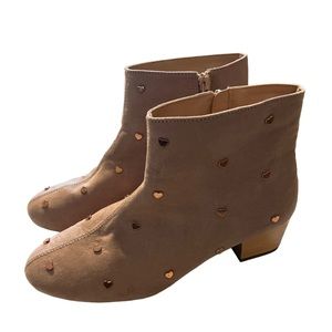 Girls Heart Studded Ankle Booties